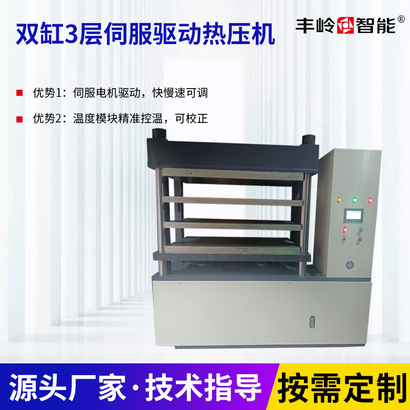 Two-cylinder three-layer servo-driven hot press